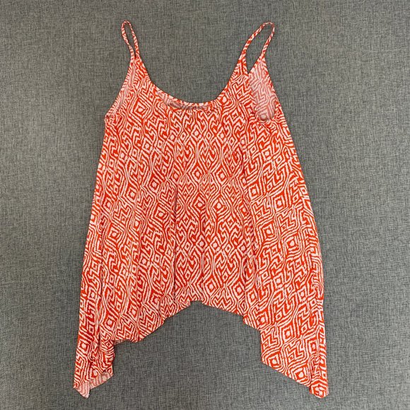 Bisou Bisou Michele Bohot Boho Sleeveless Top Small Shark Bite Bright Orange - Picture 6 of 9